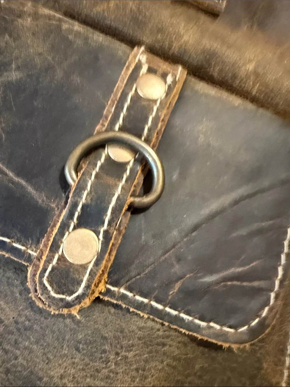 Myra Bag Distressed Brown Multi-Pocket Shoulder Tote - Picture 3 of 13